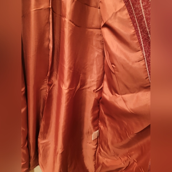 Allegra K Women Notched Lapel Open Front Textured Plaids Tunic Vest XL Red NWT! - Picture 10 of 13